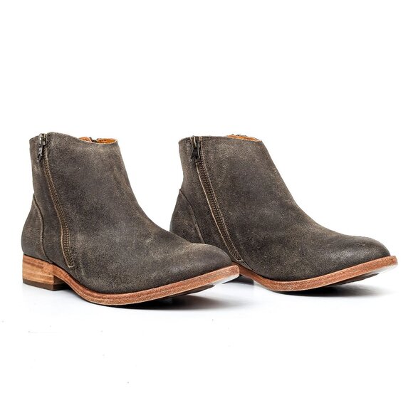 Kork Ease Women Riley Taupe Distress Leather Western Ankle Boots size 7 - Picture 1 of 9